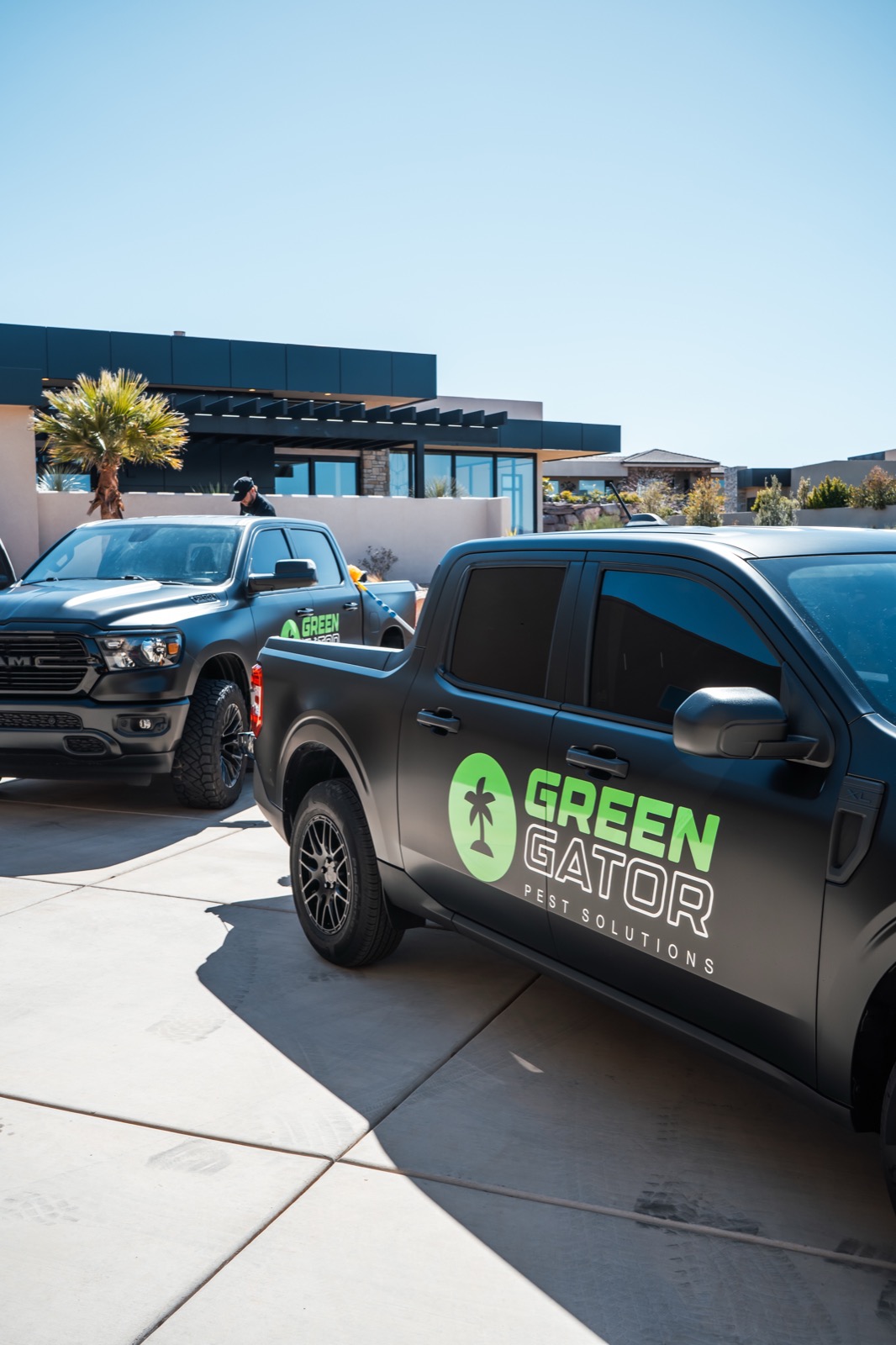 Green Gator matte black truck